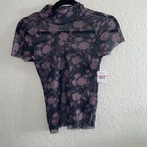 Sheer Mock Neck Women’s Top